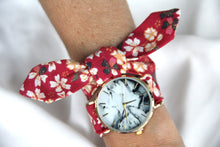 Charger l'image dans la galerie, Bracelet coton - Rouge fleuri
