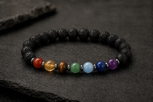 Charger l'image dans la galerie, Bracelet en 7 Chakras - Pierre de Lave