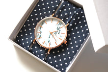 Charger l'image dans la galerie, Bracelet coton - Bleu marine à pois