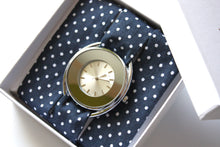 Charger l'image dans la galerie, Bracelet coton - Bleu marine à pois