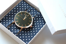 Charger l'image dans la galerie, Bracelet coton - Bleu marine à pois