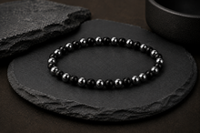 Charger l'image dans la galerie, Bracelet en Agate Noire et Hématite