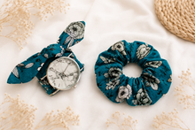 Charger l'image dans la galerie, Chouchou - Turquoise fleuri