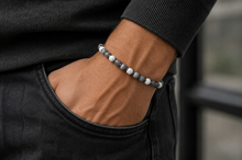 Charger l'image dans la galerie, Bracelet en Howlite et Jaspe gris