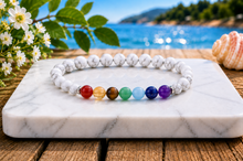 Charger l'image dans la galerie, Bracelet 7 Chakras - Howlite