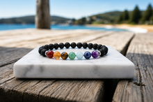 Charger l'image dans la galerie, Bracelet 7 Chakras - Pierre de lave