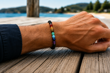 Charger l'image dans la galerie, Bracelet 7 Chakras - Pierre de lave
