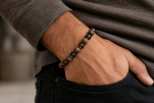 Charger l'image dans la galerie, Bracelet en Quartz Fumé et Jaspe Marron