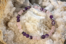 Charger l'image dans la galerie, Bracelet "Amour sincère" - Quartz rose et Améthyste