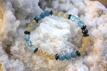 Charger l'image dans la galerie, Bracelet "Les 4 éléments" - Quartz - Hématite - Topaze - Aigue Marine
