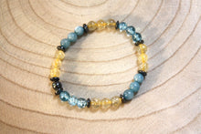 Charger l'image dans la galerie, Bracelet "Les 4 éléments" - Quartz - Hématite - Topaze - Aigue Marine