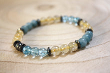 Charger l'image dans la galerie, Bracelet "Les 4 éléments" - Quartz - Hématite - Topaze - Aigue Marine