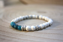 Charger l'image dans la galerie, Bracelet "Sérénité et Aisance" - Howlite et Apatite