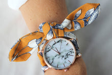 Charger l'image dans la galerie, Bracelet coton - Jaune moutarde fleuri