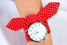 Charger l'image dans la galerie, Bracelet coton - Rouge à pois