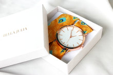 Charger l'image dans la galerie, Montre Bella Julia - Jaune motif paon