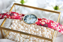 Charger l'image dans la galerie, Bracelet coton - Rouge fleuri