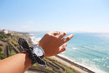 Charger l'image dans la galerie, Bracelet coton - Bleu marine à pois