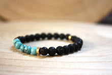 Charger l'image dans la galerie, Bracelet "Courage" - Pierre de lave et Turquoise
