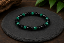 Charger l'image dans la galerie, Bracelet en Malachite et Agate Noire
