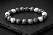 Charger l'image dans la galerie, Bracelet en Howlite et Jaspe gris
