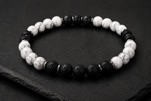 Charger l'image dans la galerie, Bracelet en Howlite et Pierre de Lave
