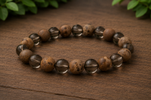 Charger l'image dans la galerie, Bracelet en Quartz Fumé et Jaspe Marron

