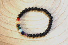 Charger l&#39;image dans la galerie, Bracelet &quot;Equilibre spirituel&quot; - 7 chakras Pierre de lave
