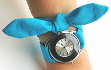 Charger l&#39;image dans la galerie, Bracelet coton - Bleu turquoise uni
